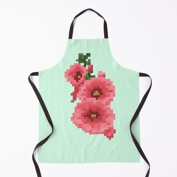 Item preview, Pixelated Pink Hollyhock Flower designed and sold by CamilasPrints.