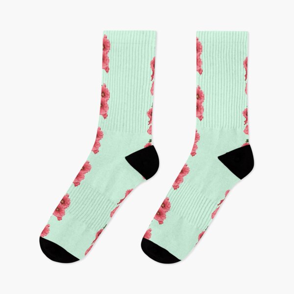 Item preview, Pixelated Pink Hollyhock Flower designed and sold by CamilasPrints.