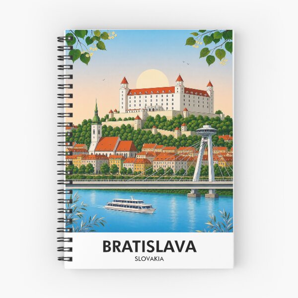 Item preview, Bratislava Retro Travel Print designed and sold by HomeLivingCo.
