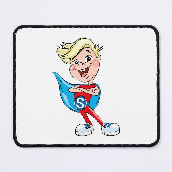 Item preview, Funny Superhero Boy with Blue Cape designed and sold by Ekaterina Biserova.