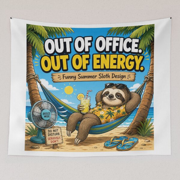Item preview, Out of Office, Out of Energy – Funny Summer Sloth designed and sold by shopevermint.