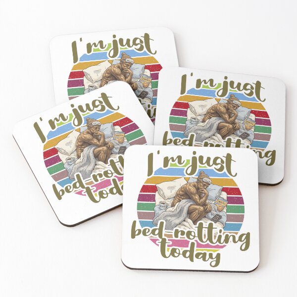 Item preview, I'm Just Bed Rotting Today – Funny Rodin Bed Rotting Meme [the thinker] designed and sold by LOVEARTDESIGN.