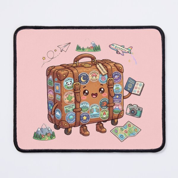 Item preview, Kawaii Vintage Travel Suitcase Sticker | Cute Wanderlust Adventure Character designed and sold by Tinydoodlenest .