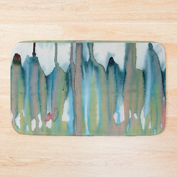 Item preview, Blue Green Abstract Forest: Atmospheric Watercolour Landscape designed and sold by ArithraStudio.