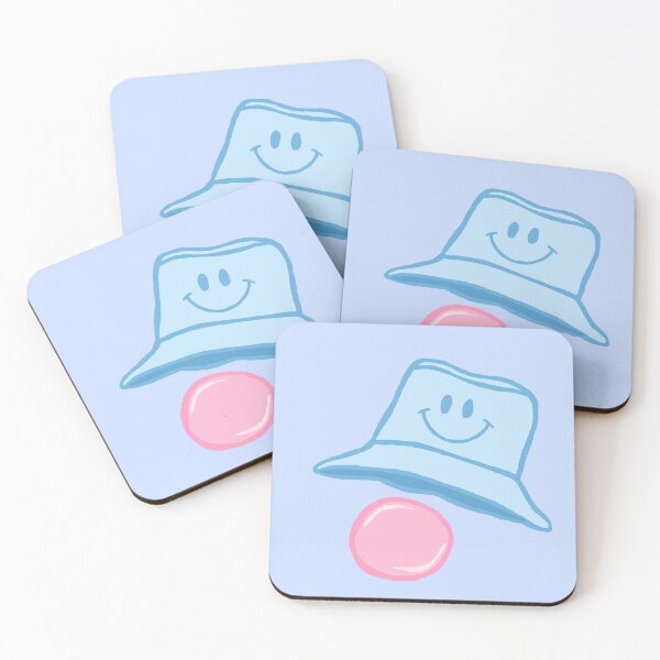 Item preview, Cartoon Baby Blue Smiley Bucket Hat with Bubblegum designed and sold by CamilasPrints.