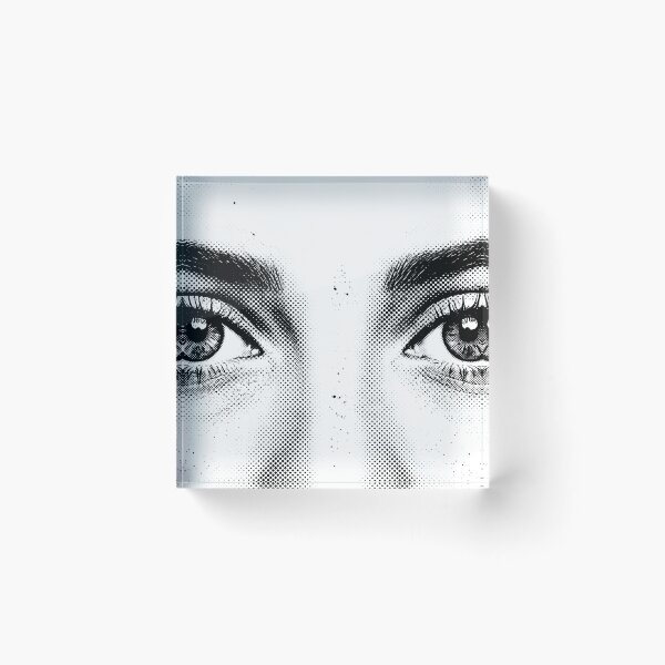 Item preview, Black and White Halftone Pop Art Female Eyes designed and sold by ASN STUDIO.