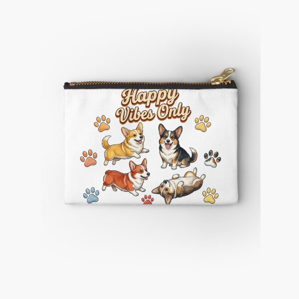 Item preview, Happy Vibes Only – Cute Corgi & 7 Paw Prints Cottagecore Design designed and sold by Cartoon art with a purpose ❤️ Supporting Althea’s friends .
