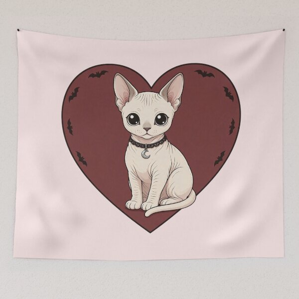 Item preview, Gothic Sphynx Cat in Red Heart designed and sold by SweetLilith.