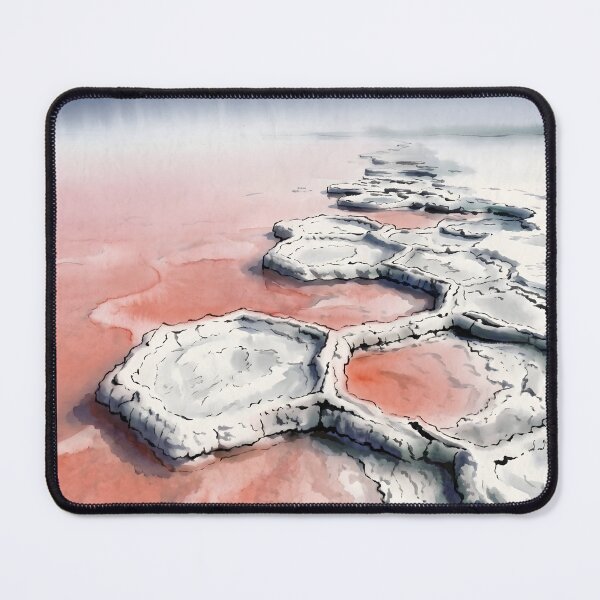 Item preview, Sumi-e Pink Salt Lake & White Desert Art designed and sold by conohitoAI-ArtGallery.