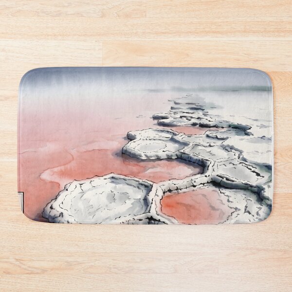 Item preview, Sumi-e Pink Salt Lake & White Desert Art designed and sold by conohitoAI-ArtGallery.