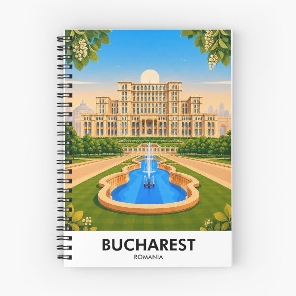Item preview, Bucharest Retro Travel Print designed and sold by HomeLivingCo.