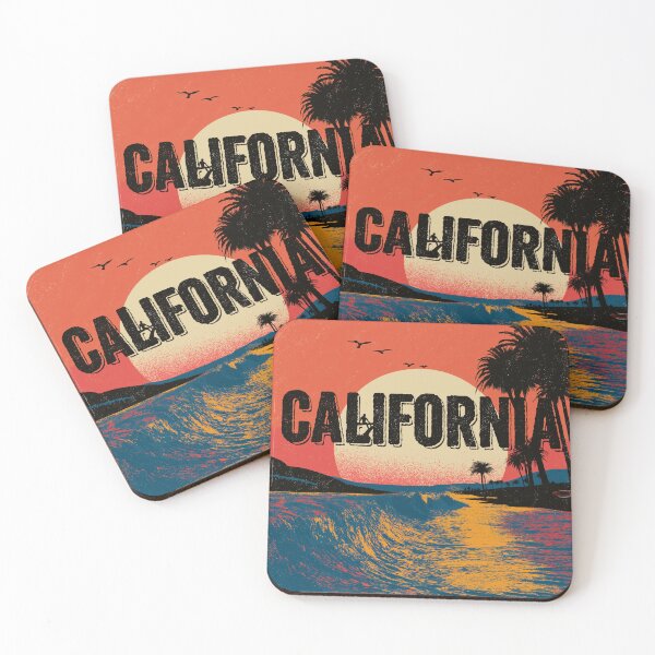 Item preview, California Surf – Vintage Sunset, Ocean Waves & Palm Trees designed and sold by ateliermnp.