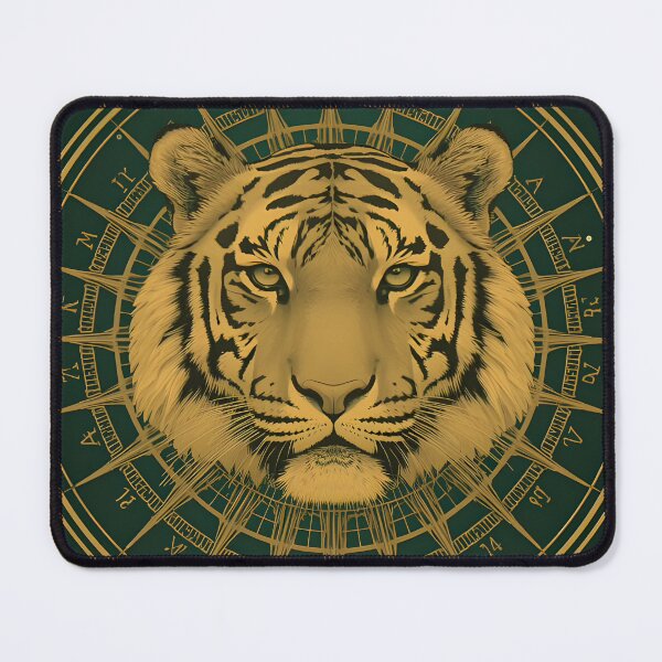 Item preview, Golden Tiger Mandala Wall Art designed and sold by ameetlumiere.