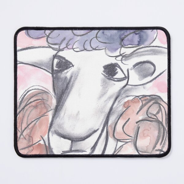 Item preview, Sheep with Mini Plie, Charcoal & Blue/English Rose Watercolour designed and sold by Anke‘s Bazaar.
