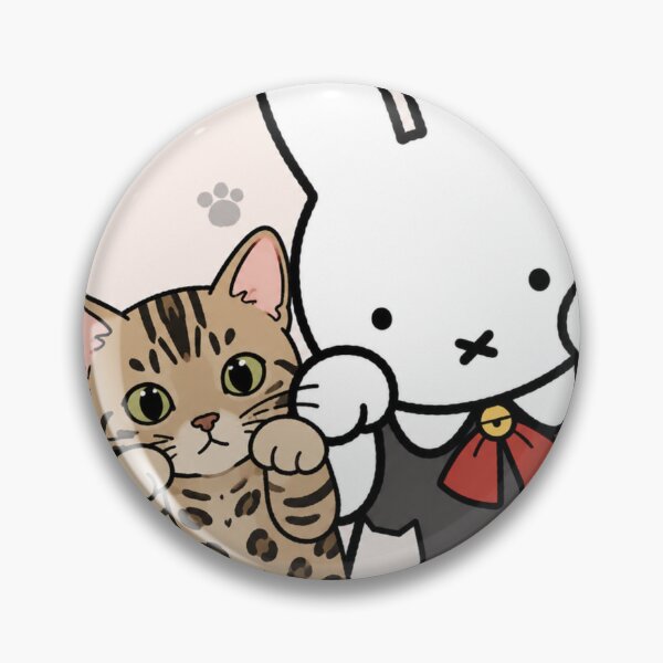 Item preview,  Cute Bunny and Bengal Cat Paws Up - Miffy Inspired designed and sold by Cozy Moss Studio.
