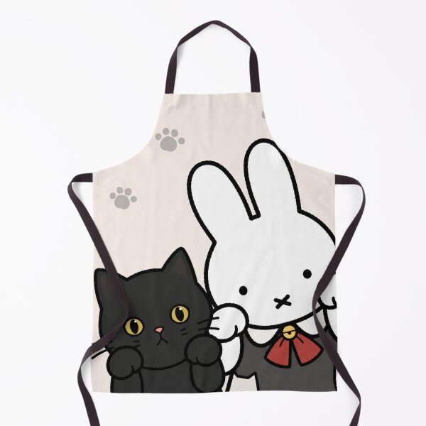 Item preview,  Cute Bunny and Black Cat Paws Up - Miffy Inspired designed and sold by Cozy Moss Studio.