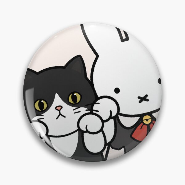 Item preview,  Cute Bunny and Tuxedo Cat Paws Up - Miffy Inspired designed and sold by Cozy Moss Studio.
