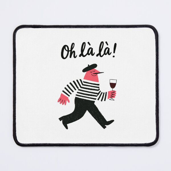 Item preview, Oh La La French Man Wine Glass Cute Cartoon Illustration designed and sold by Ramona-Gliga.