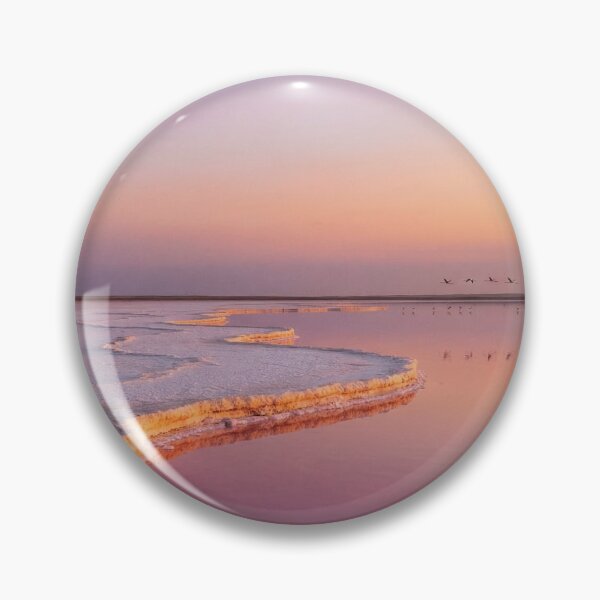 Item preview, Surreal Pink Lake Sunset Flamingo Photography designed and sold by conohitoAI-ArtGallery.