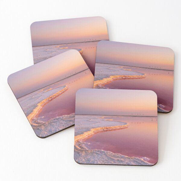 Item preview, Surreal Pink Lake Sunset Flamingo Photography designed and sold by conohitoAI-ArtGallery.