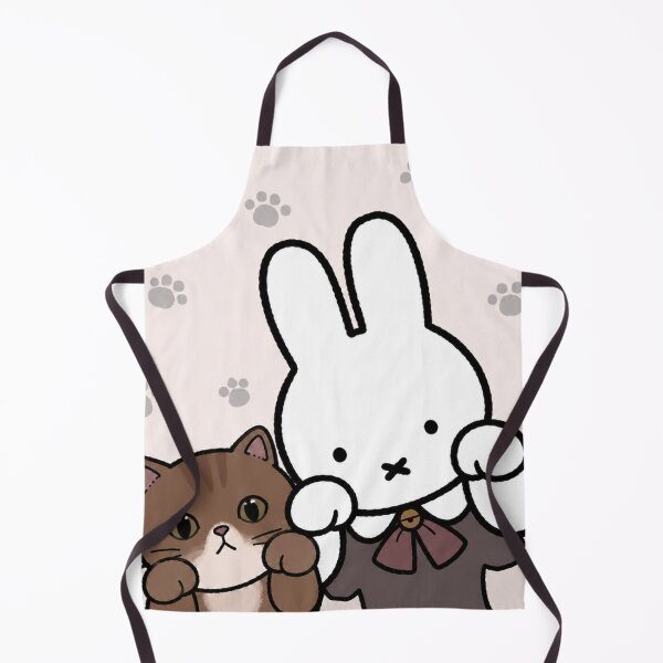 Item preview, Cute Bunny and Brown Tabby Cat Paws Up - Miffy Inspired designed and sold by Cozy Moss Studio.