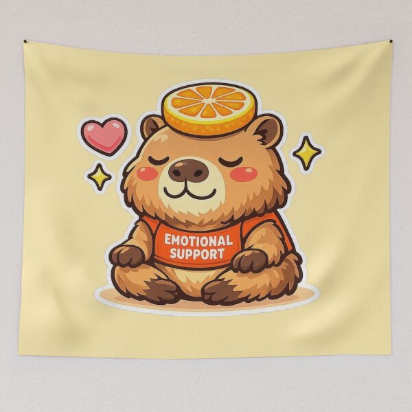 Item preview, Emotional Support Capybara Cute Animal Meme Mental Health designed and sold by Timeless Junction.
