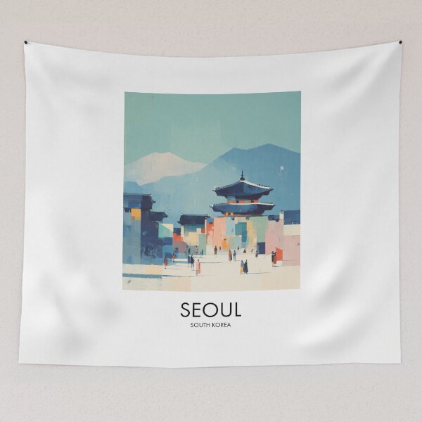 Item preview, Seoul Palace, Painterly Pastel Decor designed and sold by MarkedArtPrints.