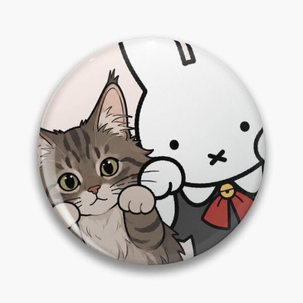 Item preview,  Cute Bunny and Maine Coon Cat Paws Up - Miffy Inspired designed and sold by Cozy Moss Studio.