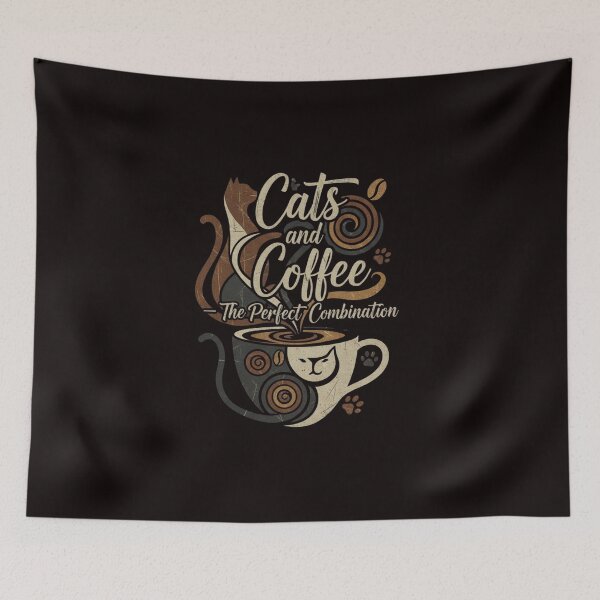 Item preview, Cats and Coffee – The Perfect Combination designed and sold by SkrabinhoArt.