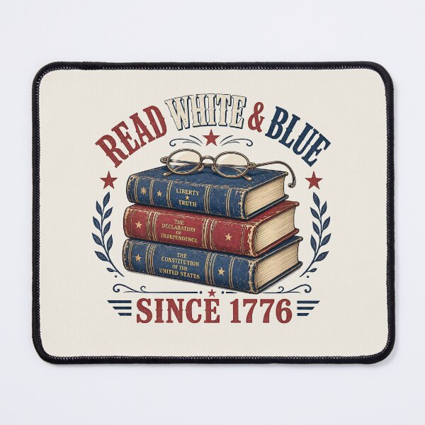 Item preview, Read White And Blue Since 1776 Patriotic History Book Stack designed and sold by legacylivingshop.