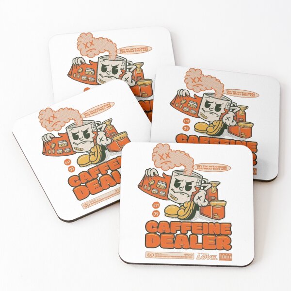 Item preview, Caffeine Dealer – Retro Coffee Art Poster designed and sold by WATEKE.