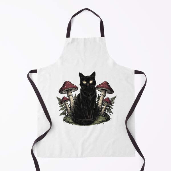 Item preview, The Midnight Mushroom Familiar – Gothic Black Cat designed and sold by mrshadow113.