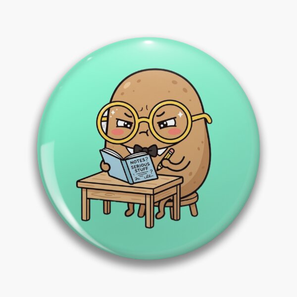 Item preview, Kawaii Serious Study Potato Sticker | Funny Confused Student Illustration designed and sold by Tinydoodlenest .