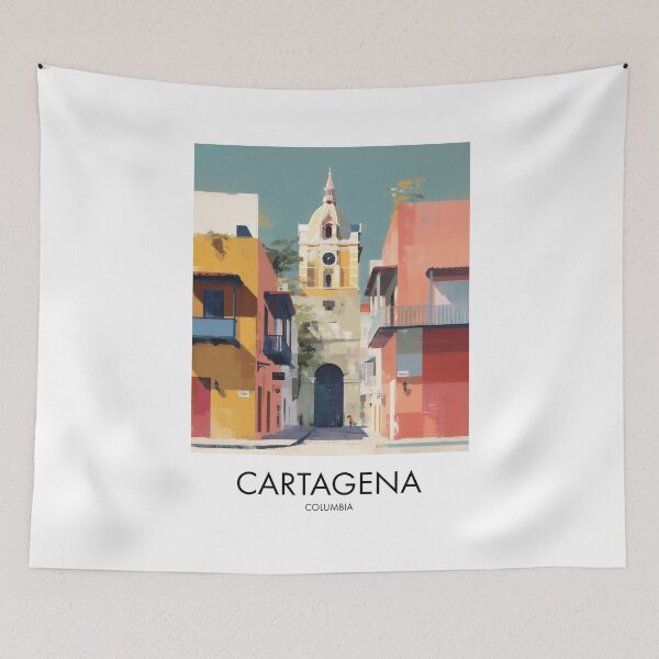 Item preview, Cartagena Colonial Street, Sunlit City Decor designed and sold by MarkedArtPrints.