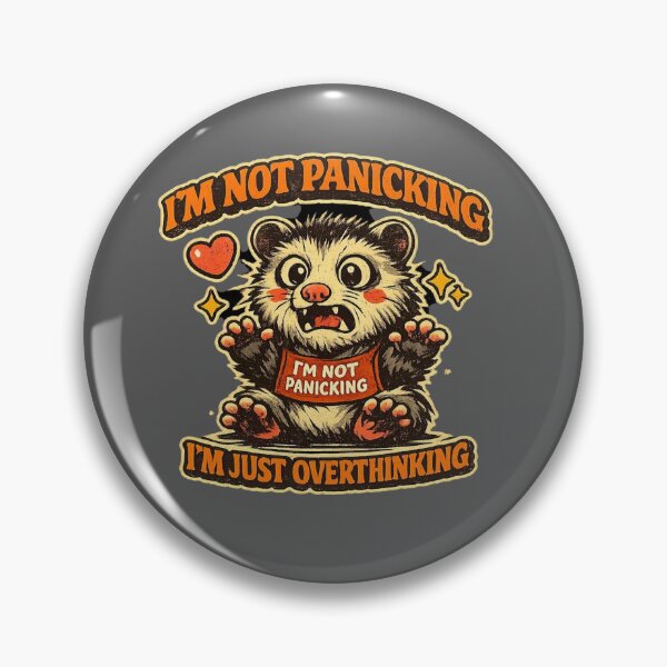 Item preview, Im Just Overthinking Funny Opossum Retro Mental Health designed and sold by Timeless Junction.