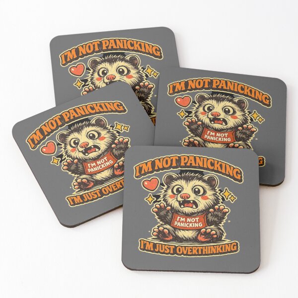 Item preview, Im Just Overthinking Funny Opossum Retro Mental Health designed and sold by Timeless Junction.