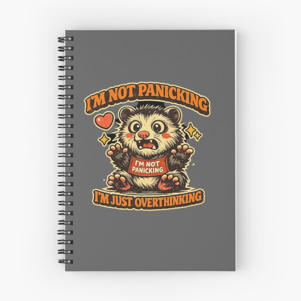 Item preview, Im Just Overthinking Funny Opossum Retro Mental Health designed and sold by Timeless Junction.