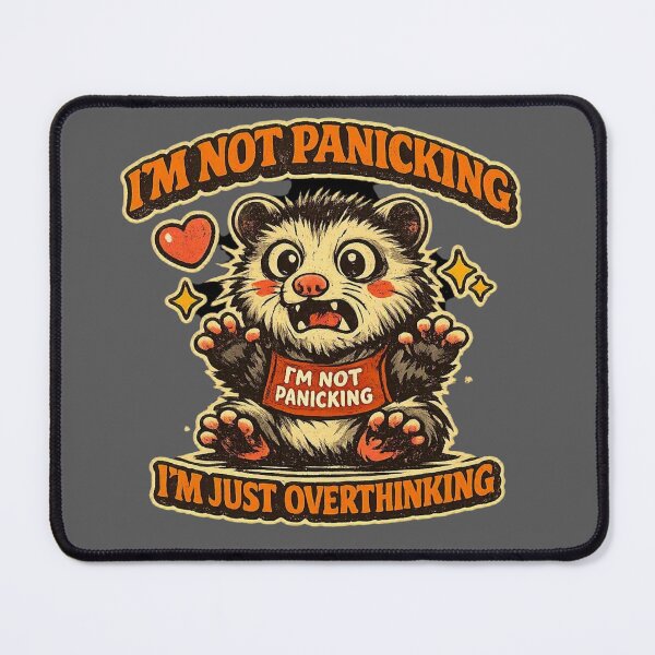Item preview, Im Just Overthinking Funny Opossum Retro Mental Health designed and sold by Timeless Junction.