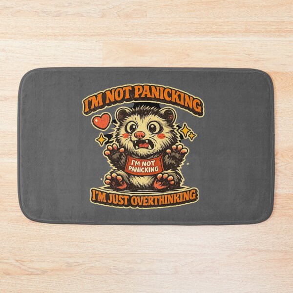 Item preview, Im Just Overthinking Funny Opossum Retro Mental Health designed and sold by Timeless Junction.
