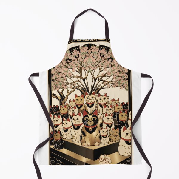 Item preview, Lucky Cats Shrine – Japan Art Deco Print designed and sold by JAPANCE STUDIO.