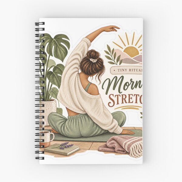 Item preview, Tiny Rituals – Morning Stretch Cozy Wellness Sticker designed and sold by ChicClicker.