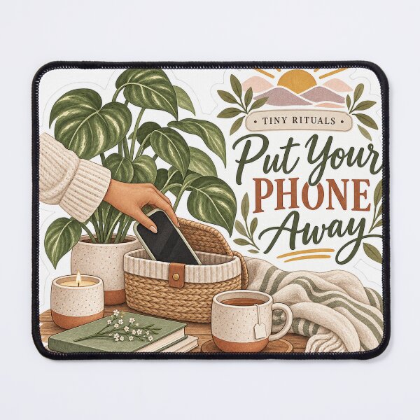 Item preview, Tiny Rituals – Put Your Phone Away Digital Detox Sticker designed and sold by ChicClicker.