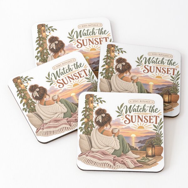 Item preview, Tiny Rituals – Watch the Sunset Coastal Sticker designed and sold by ChicClicker.