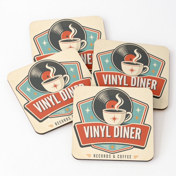 Item preview, Vinyl Diner Records – Retro Coffee Diner Vibes Vintage Music Design designed and sold by cheekylorns.