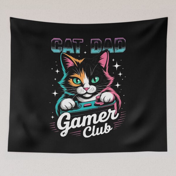 Item preview, Cat Dad Gamer Club Retro Cat Controller designed and sold by OlyvieArt.