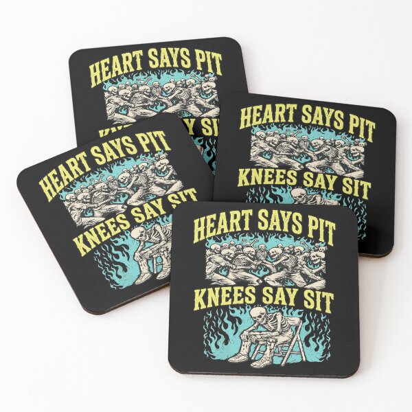Item preview, Heart Says Pit Knees Say Sit Skeleton Mosh Pit Flames-10 designed and sold by AmoreDesignAns.