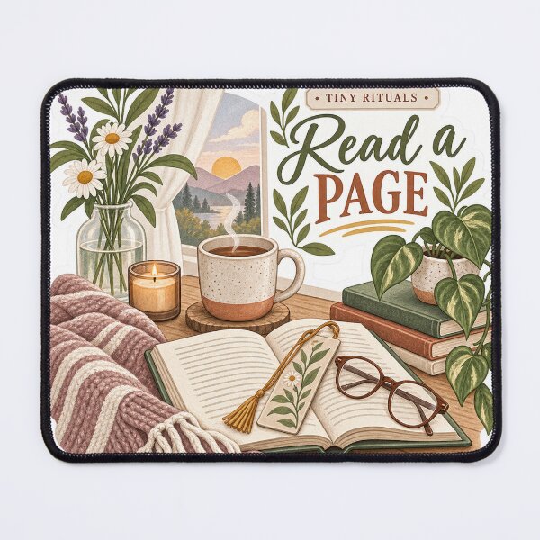 Item preview, Tiny Rituals – Read a Page Cozy Book Lover Sticker designed and sold by ChicClicker.