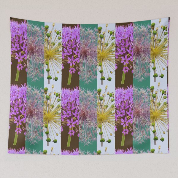 Item preview, Minimalist Allium Decorative Garlic Flower Macro Photography Collage designed and sold by JurateArt-DK.
