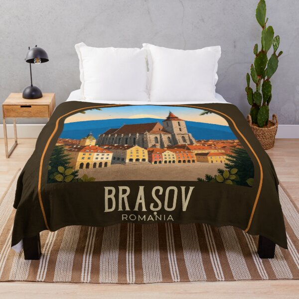 Item preview, Brașov Vintage Travel Illustration designed and sold by HomeLivingCo.