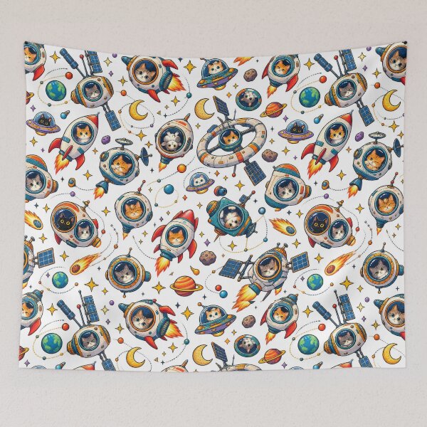 Item preview, space cats pattern designed and sold by alexrow.